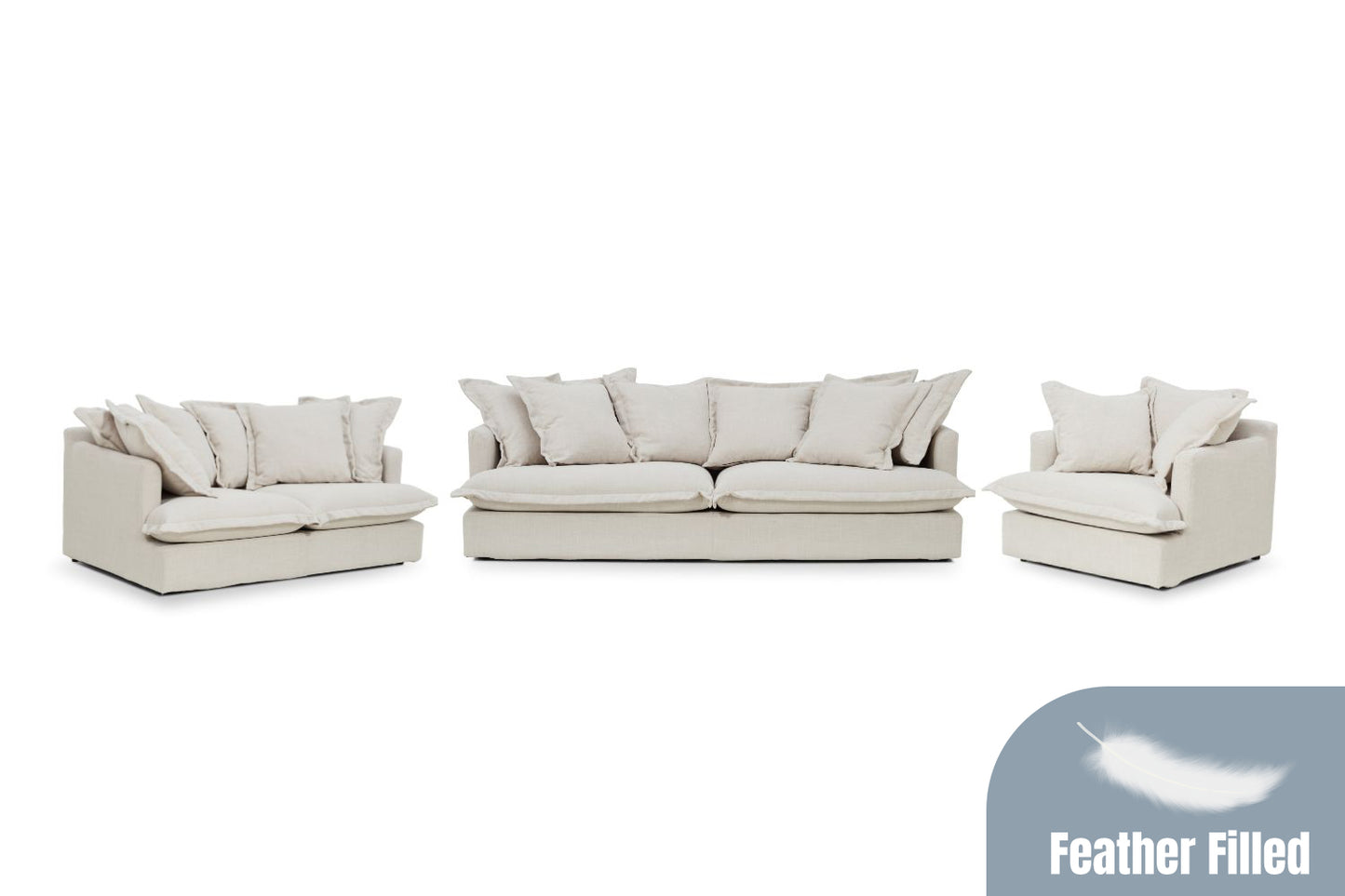 SPENCER 3/2/1 Seater Feather-Filled Fabric Sofa Range