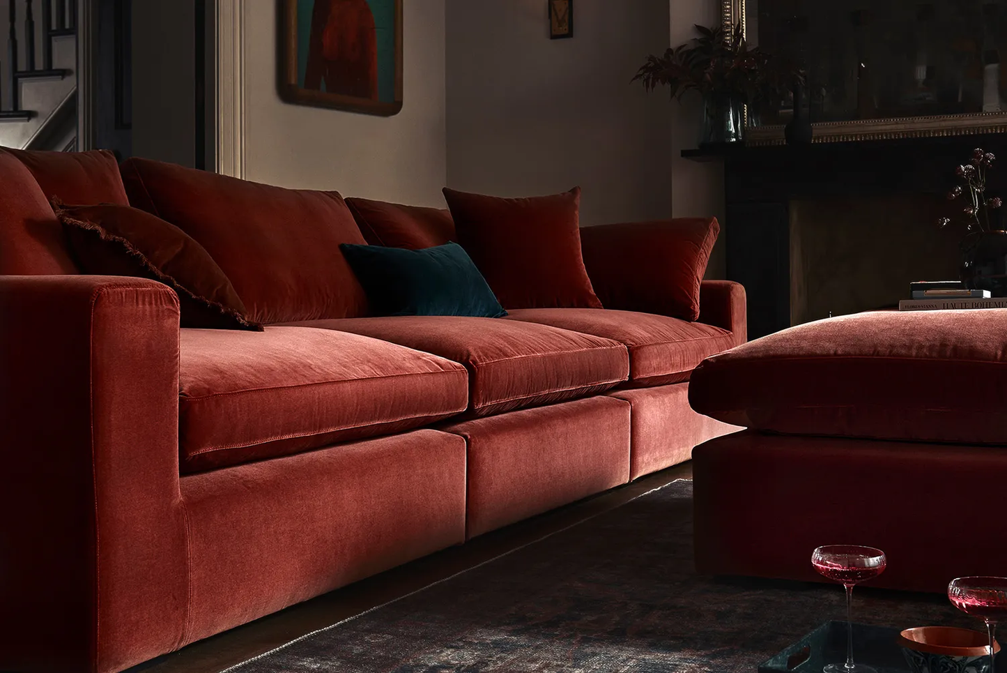 Madrid Complete Modular Set with Footstool Feather Sofa