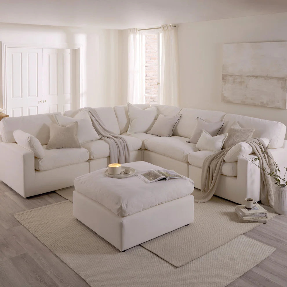 Savannah Feather left Hand Corner Sofa - Vanilla