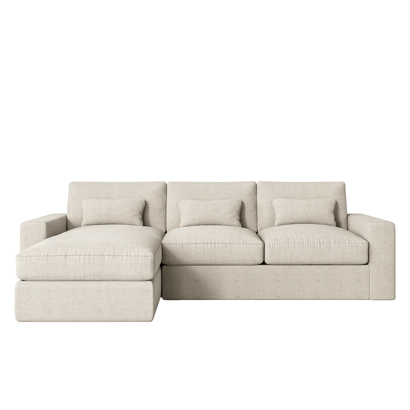 Regent Mink Velvet Medium Right Hand Facing Chaise End Sofa