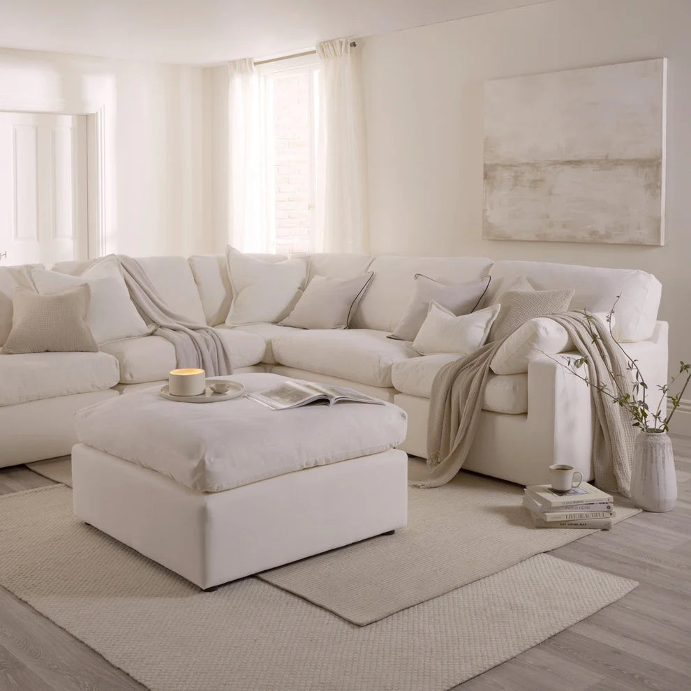Savannah Feather left Hand Corner Sofa - Vanilla
