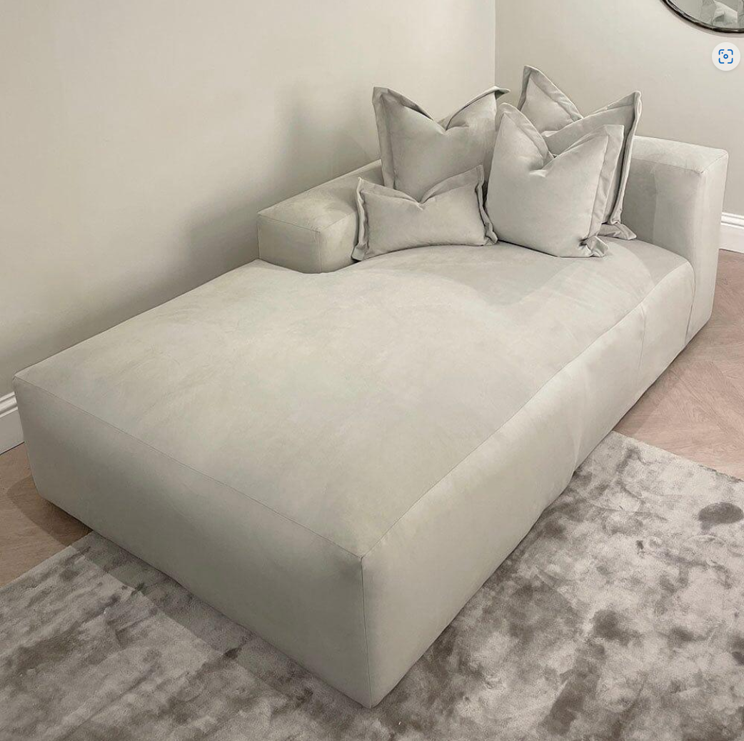 Astoria Silver Elegance Pillow Back Corner Sofa (RH Faceing Large Sofa)