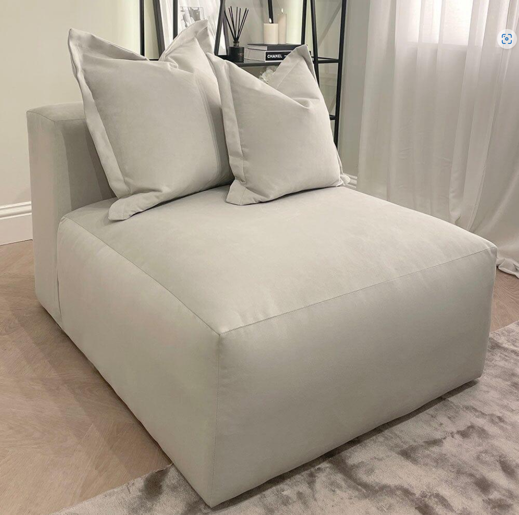 Astoria Silver Elegance Pillow Back Corner Sofa (RH Faceing Large Sofa)