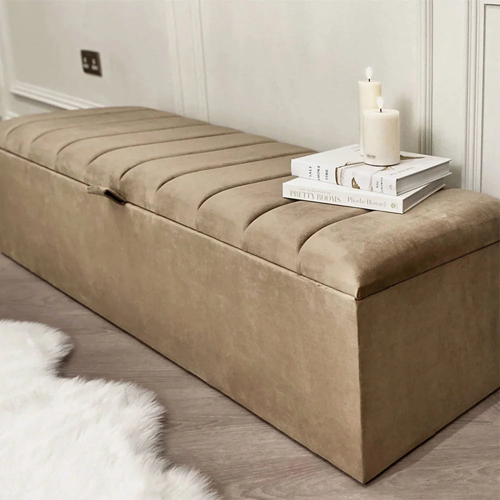 Isla Coffee Luxe Ottoman  Paneled Bed