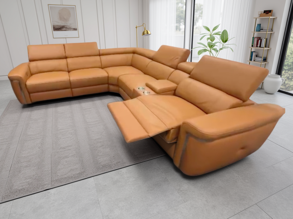 Kensington Large Corner Recliner Sofa in Tan