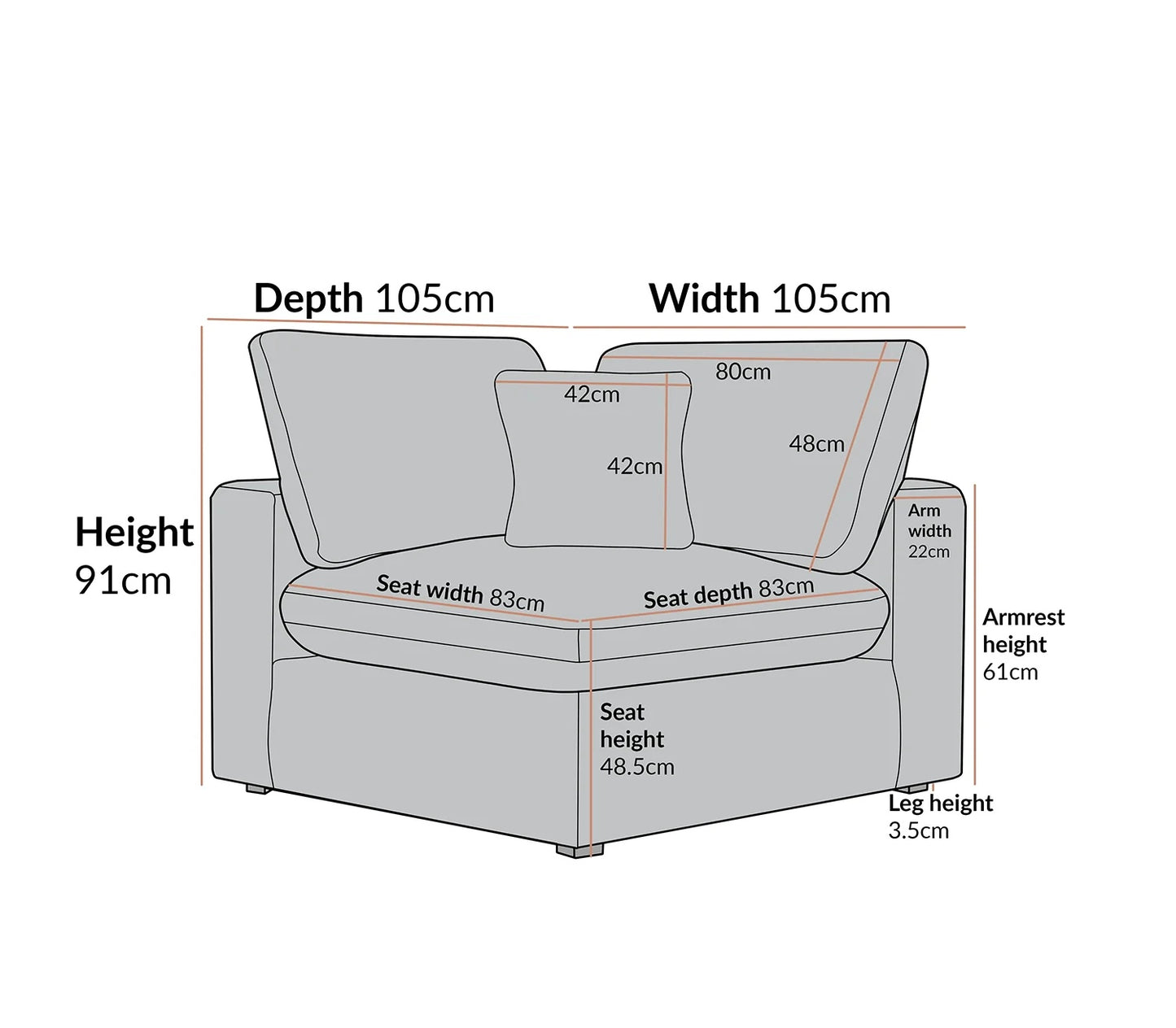 Sola Modular Corner Unit With Feather Cushions