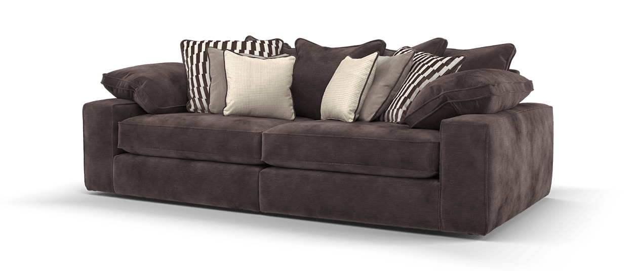 Maison 4-Seater Chocolate Chenille Sofa | Precision Dual-Tone Piping - luxury velvet corner sofa in chocolate by Vogue Vocus view 6