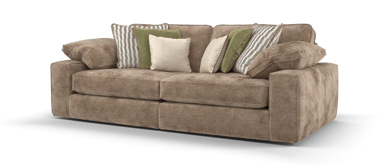 Maison 4-Seater Mocha Chenille Sofa | Precision Dual-Tone Piping - luxury velvet corner sofa in mocha by Vogue Vocus view 6