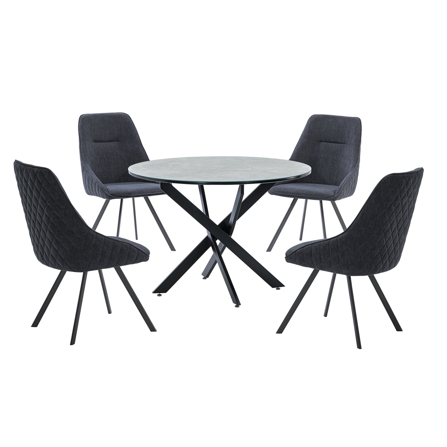 Ascot Marble Effect Glass Dining Table - luxury dining furniture