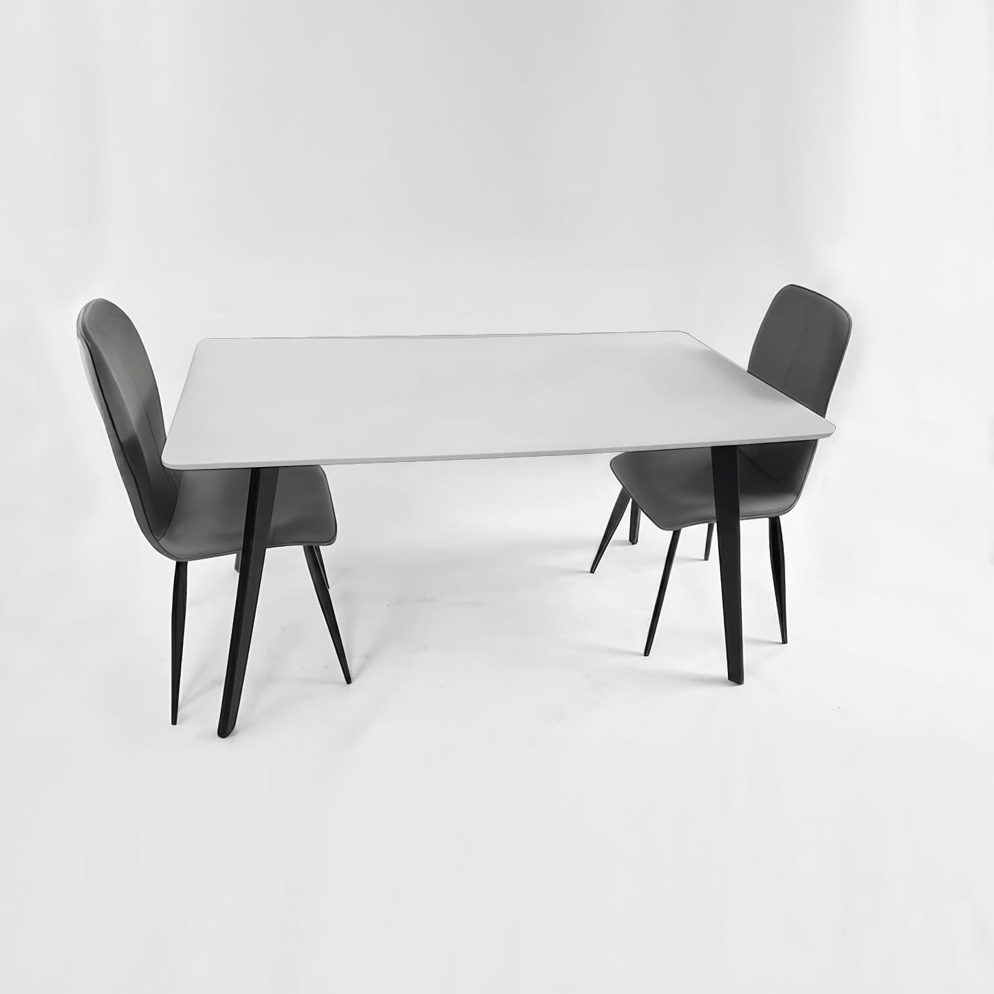 Belgium Large Dining Table White with Black Legs - luxury dining furniture