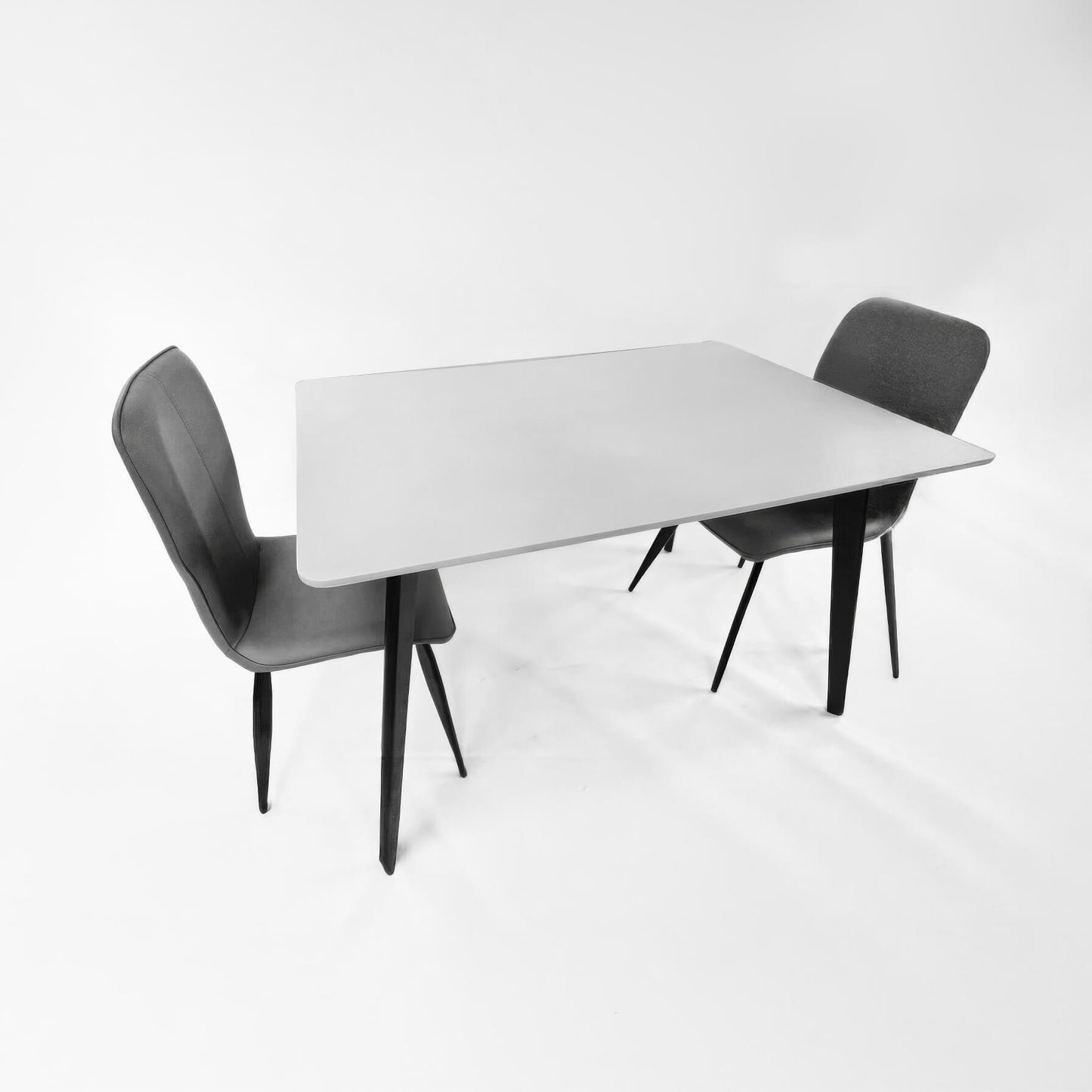 Belgium Medium Dining Table White with Black Legs - luxury dining furniture