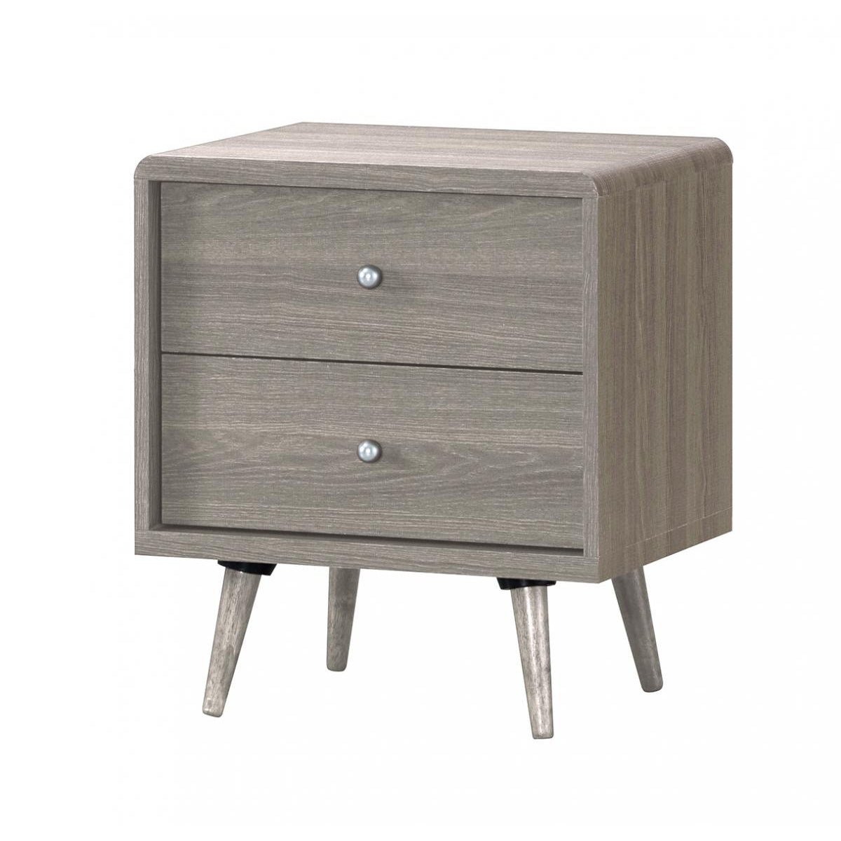 Belvoir Bedside Table 2 Drawer Grey Oak