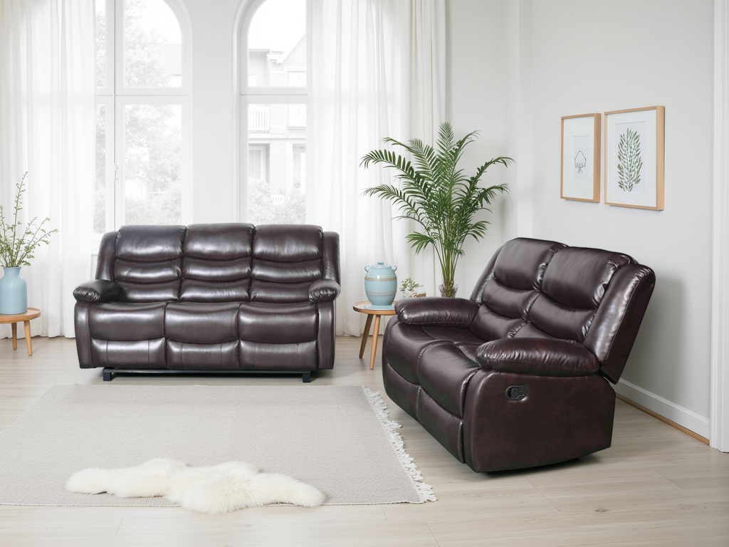 Mayfair Recliner Sofa 3-2 Set in Brown