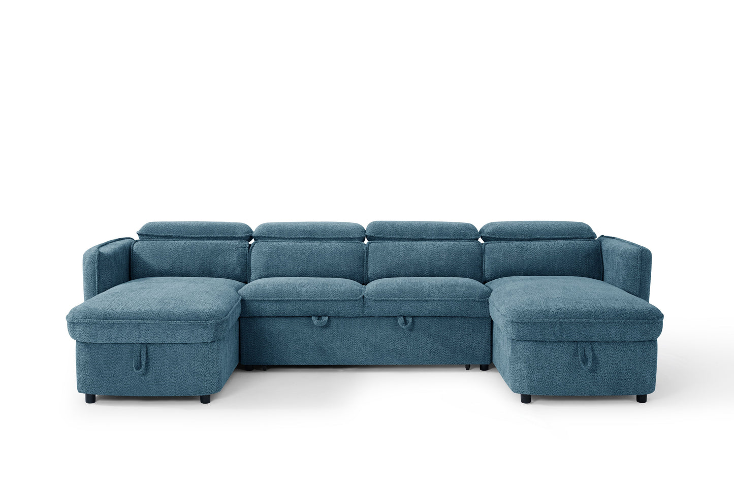 Valenza U-Shape Sofa Bed in Blue