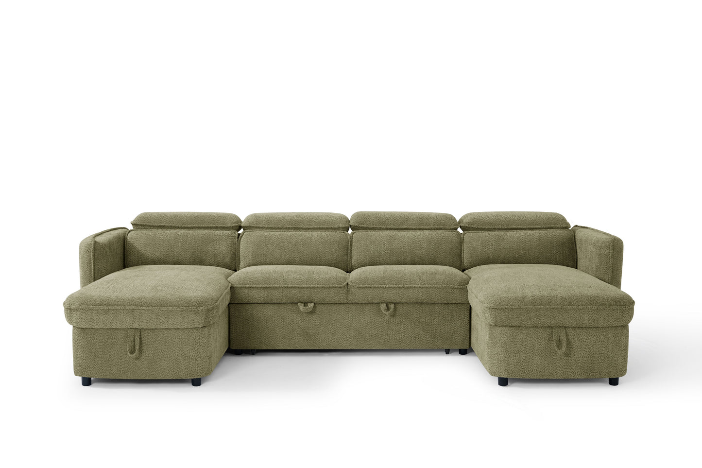 Valenza U-Shape Sofa Bed in Green