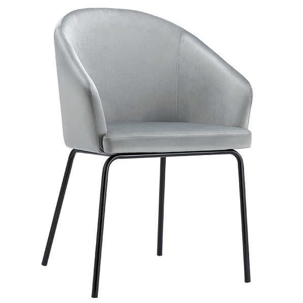 Hamburg Velvet Dining Chair Grey with Black Legs - luxury dining furniture
