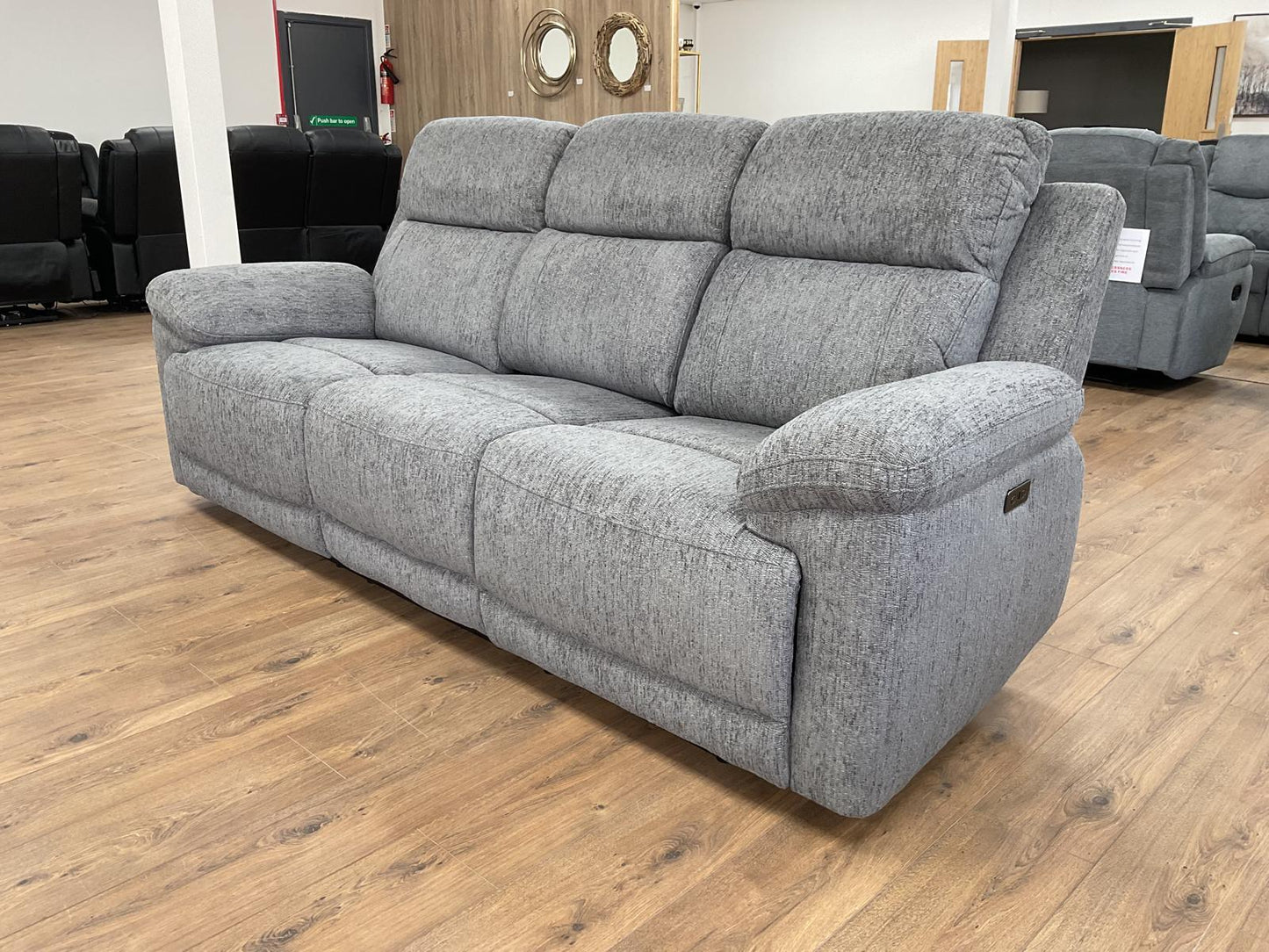 Monaco 3 Seater Recliner Sofa in Grey