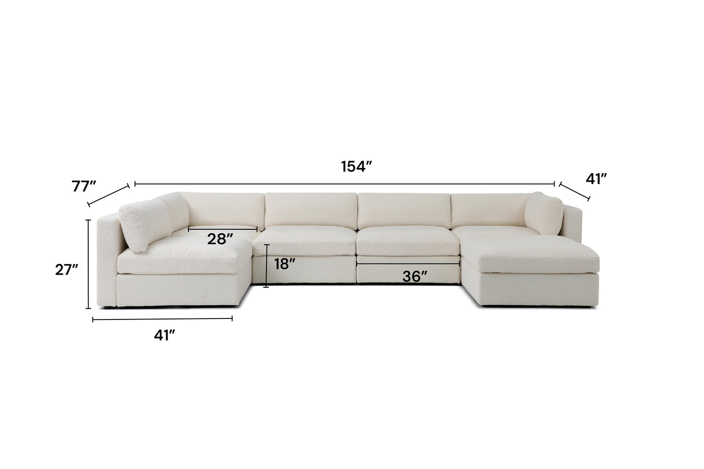 Belva U Shape Modular Sofa with Storage - extra product image 2