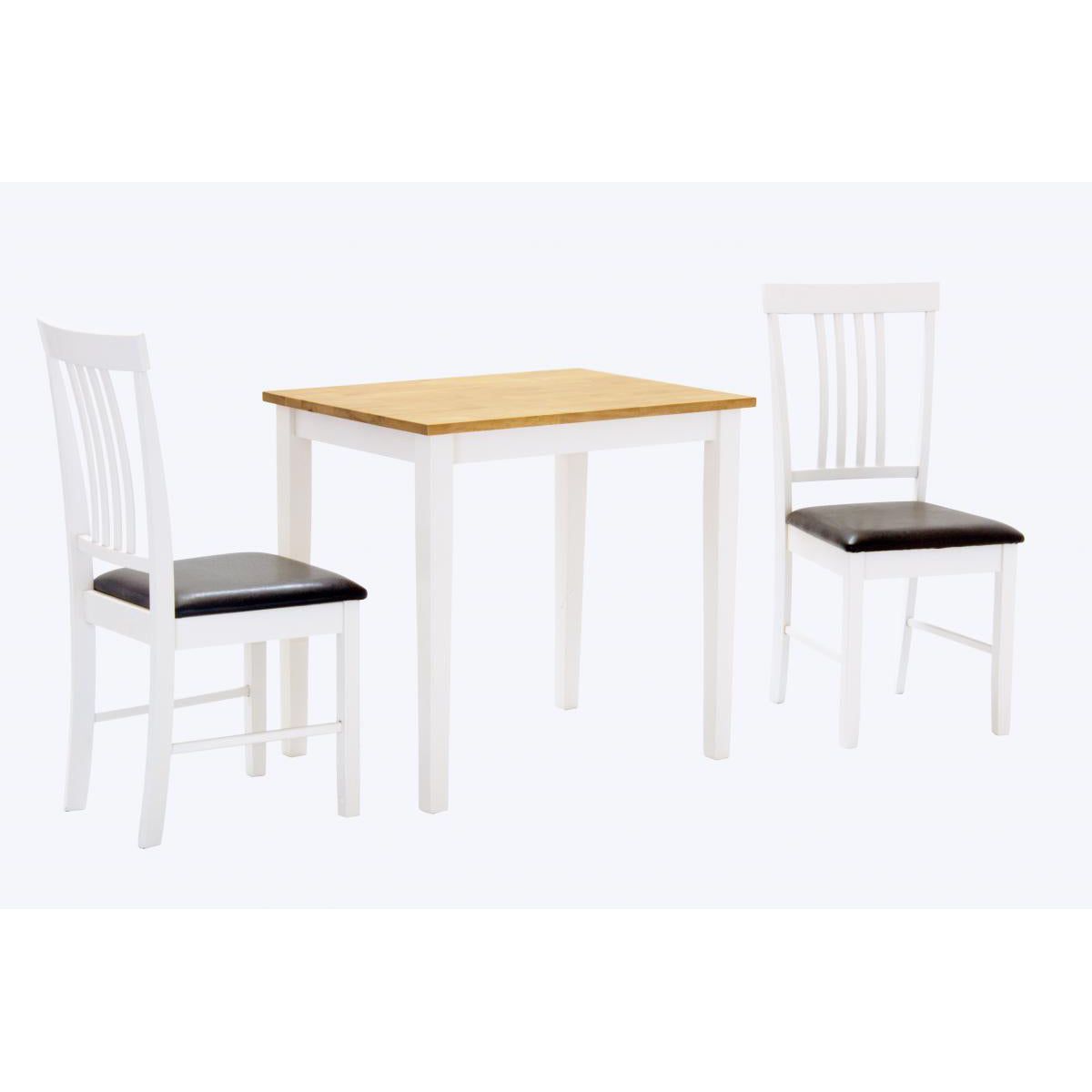 Massa White Small Dining Set with 2 Dining Chairs Oak and White - luxury dining furniture
