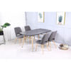 Matola Fabric Dining Chair Grey and Beech - luxury dining furniture