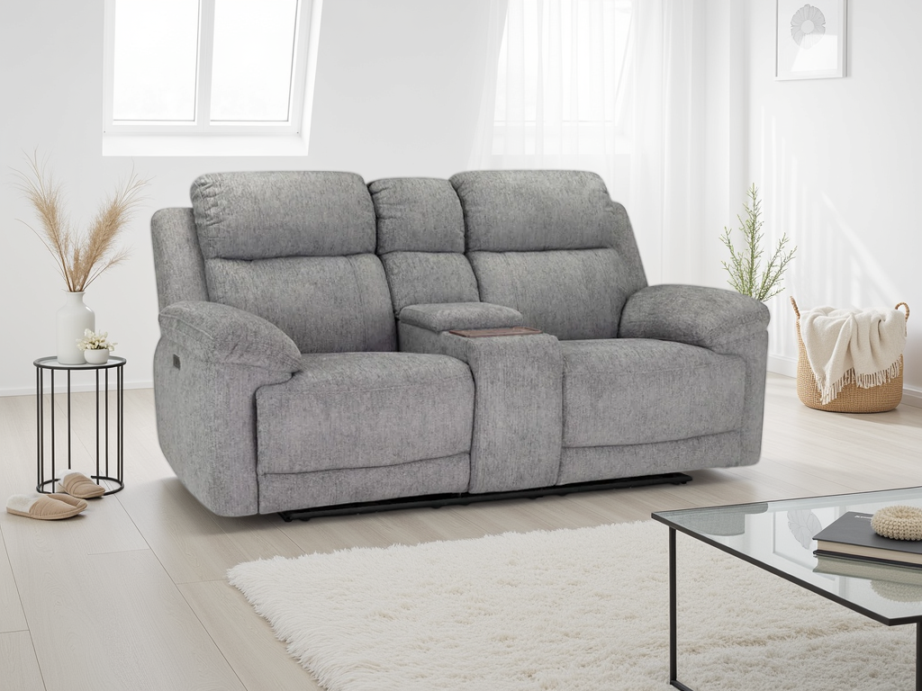 Monaco 2 Seater Recliner Sofa in Grey