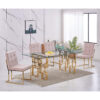 Spectra Dining Table Clear Glass with Gold Legs - luxury dining furniture