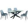 Windemere Super White Glass Dining Table with Wood Extension - luxury dining furniture