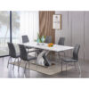 Zurich Extending Dining Table High Gloss White and Grey - luxury dining furniture