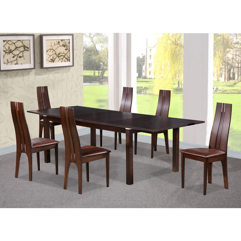 Croft Dining Set with 6 Solid Beech Dining Chairs Dark Walnut - luxury dining furniture
