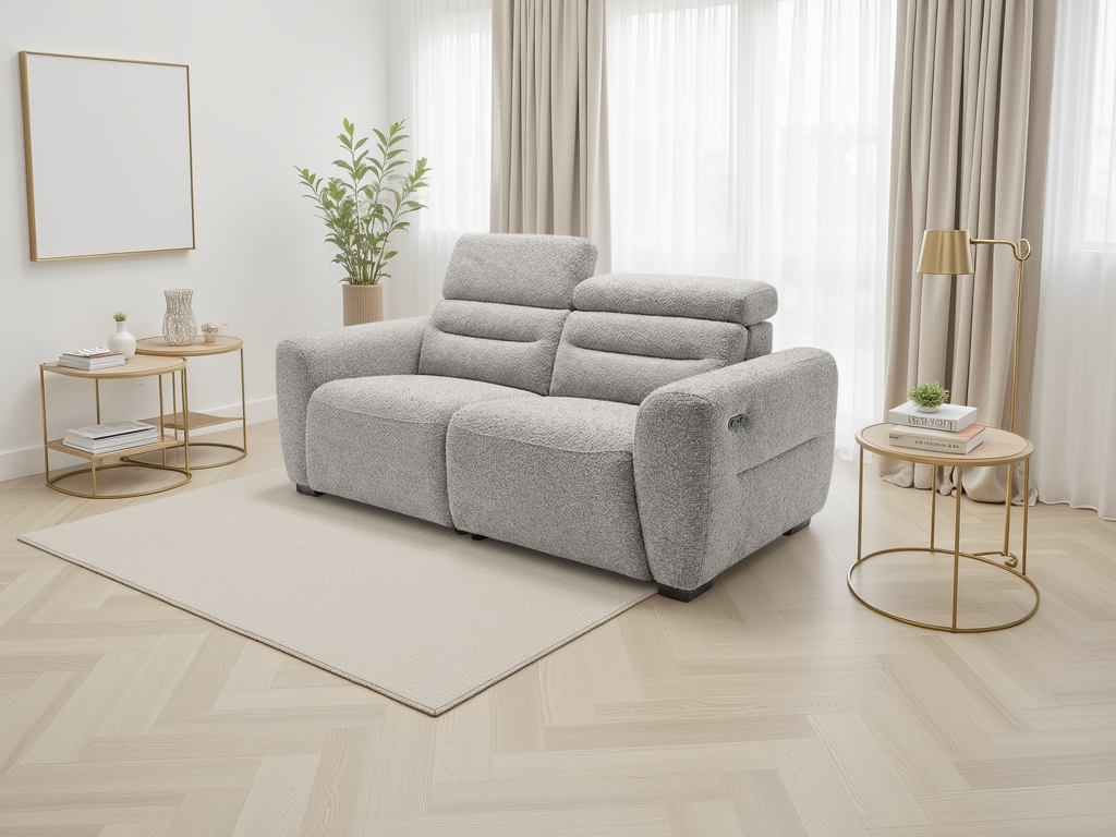 Akira 3 Seater Recliner Sofa in Grey