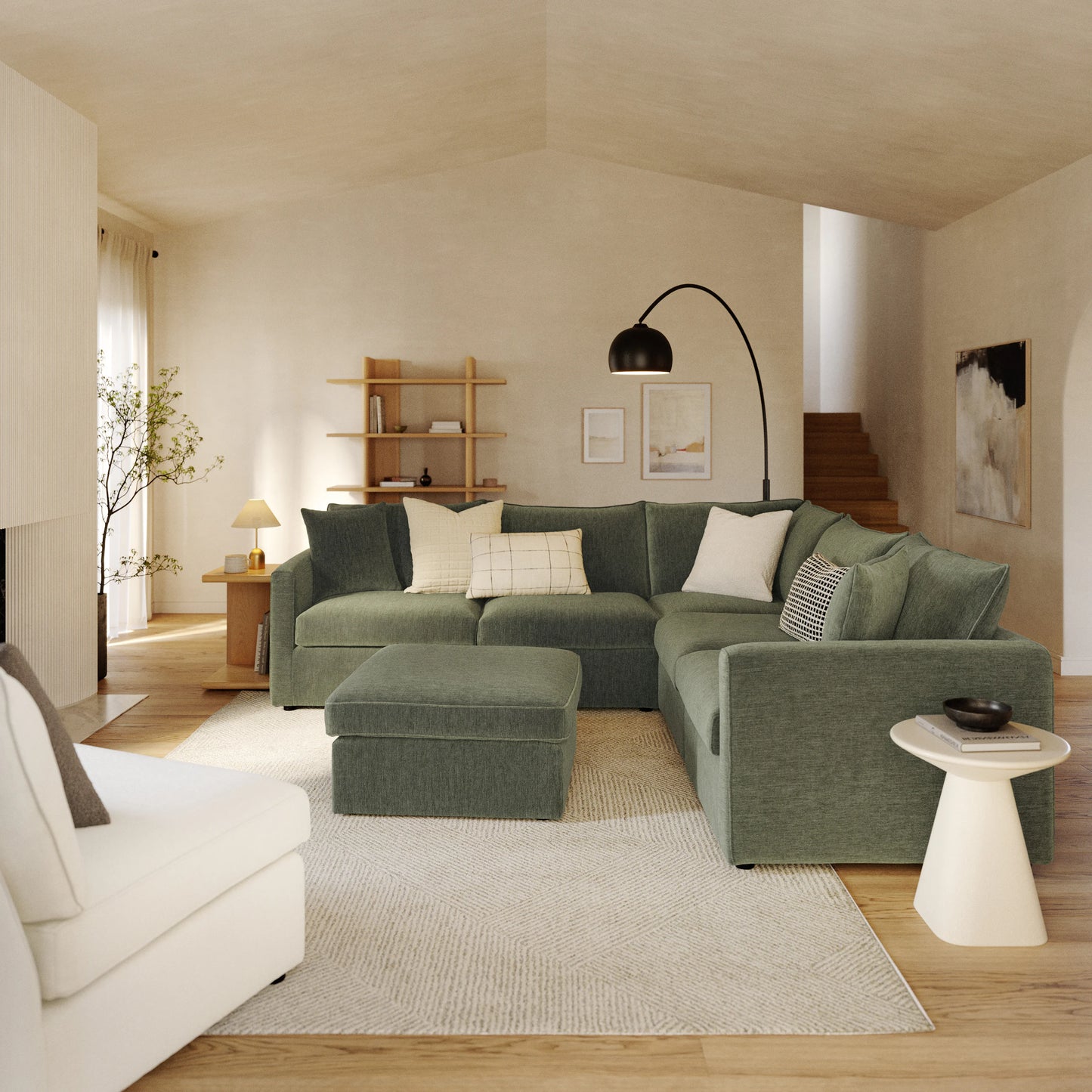 Lenae Corner Sofa - luxury chenille corner sofa in green by Vogue Vocus view 5