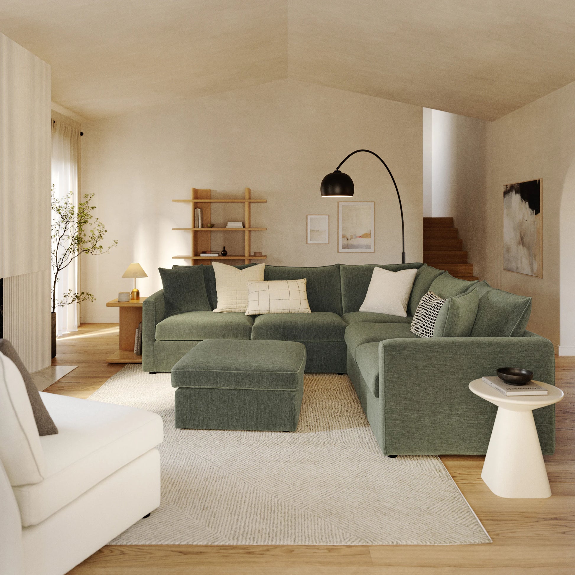 Lenae Corner Sofa - luxury chenille corner sofa in green by Vogue Vocus view 5