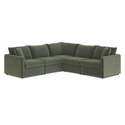 Lenae Corner Sofa - luxury chenille corner sofa in green by Vogue Vocus view 6