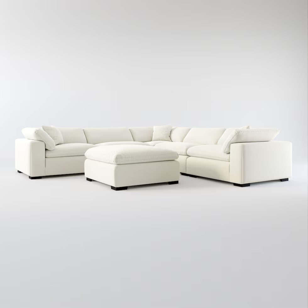 Carolina Plush 5-Piece Sectional and Ottoman
