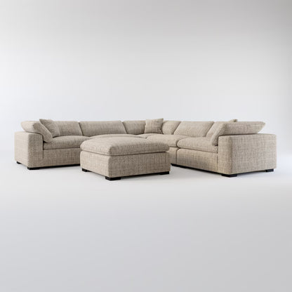 Carolina Plush 5-Piece Sectional and Ottoman