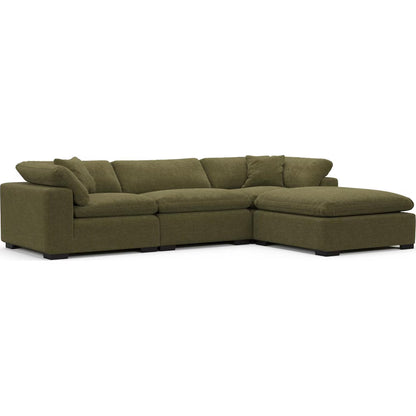 Carolina Plush 3-Piece Sectional and Ottoman