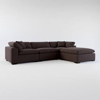 Carolina Plush 3-Piece Sectional and Ottoman