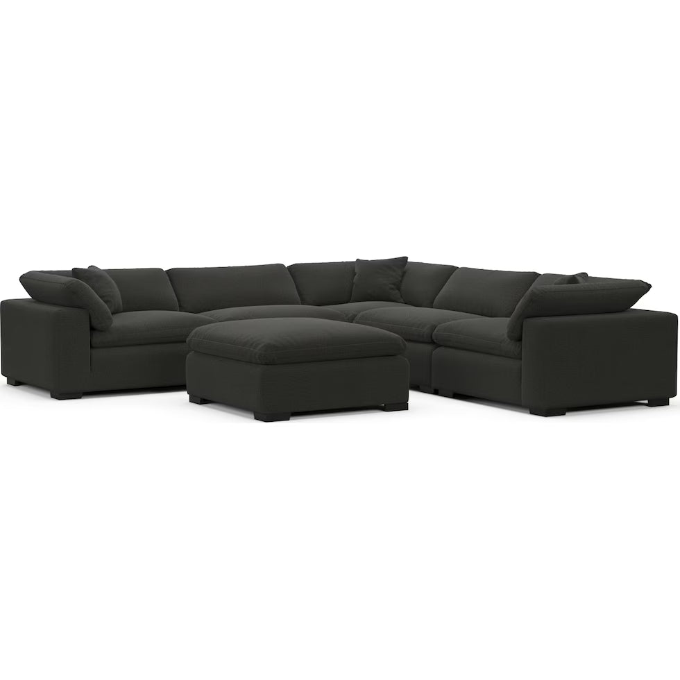Carolina Plush 5-Piece Sectional and Ottoman