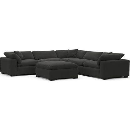 Carolina Plush 5-Piece Sectional and Ottoman