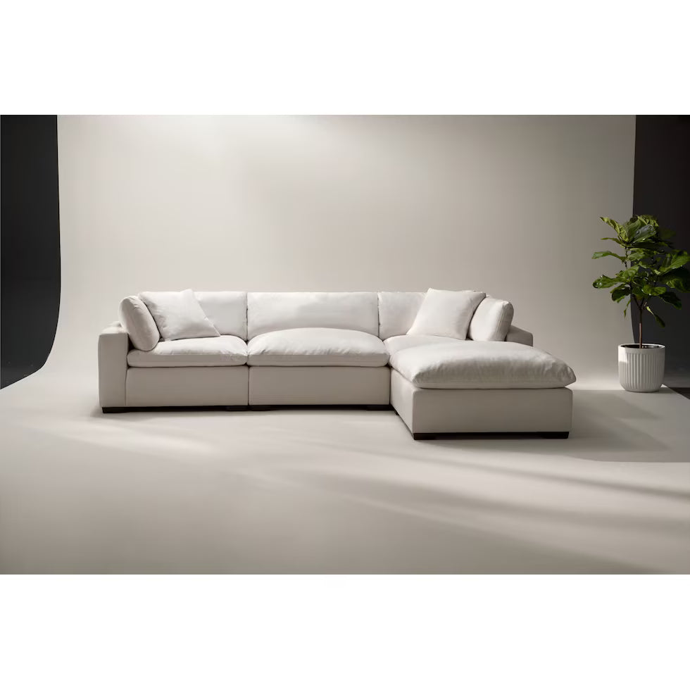 Carolina Plush 3-Piece Sectional and Ottoman