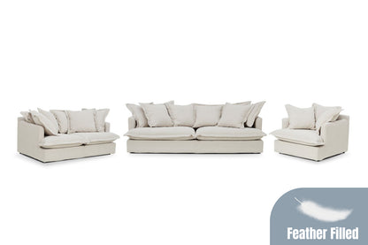 SPENCER 3/2/1 Seater Feather-Filled Fabric Sofa Range