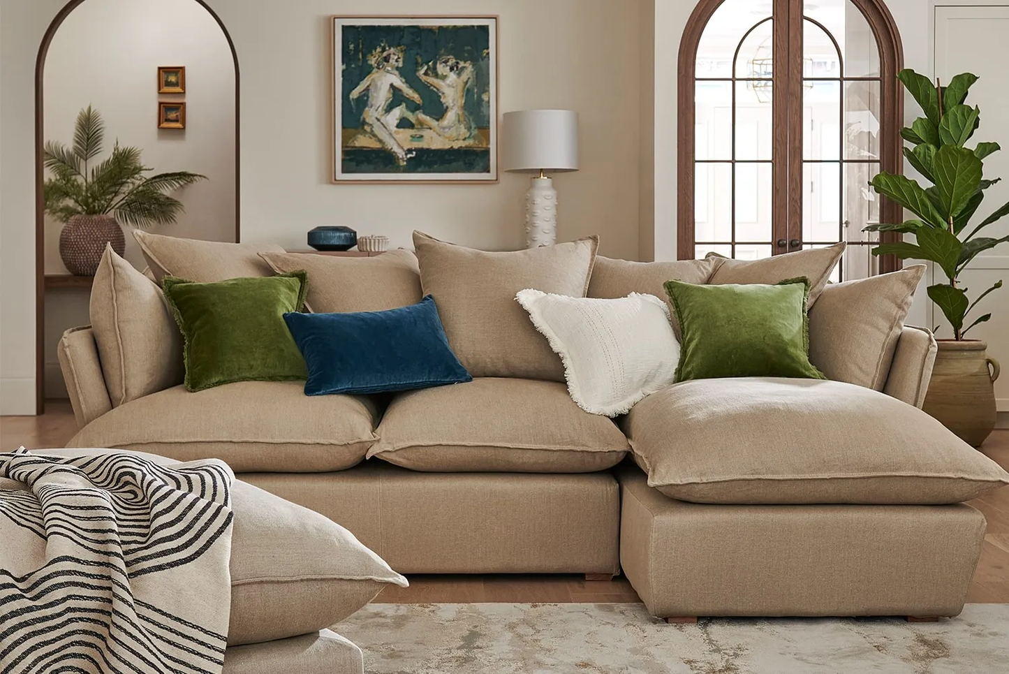 Marino Right Hand Chase Feather Sofa