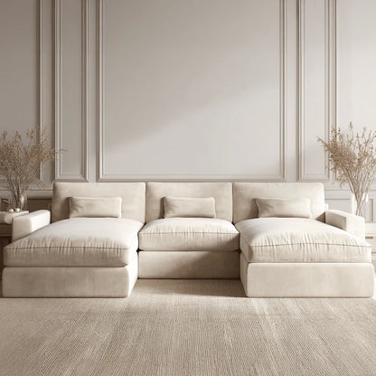 Regent  Velvet Large U shape Sofa