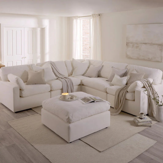 Savannah Feather left Hand Corner Sofa - Vanilla