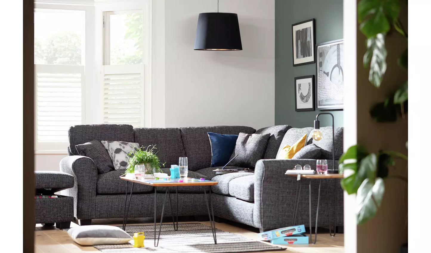 Metro Nest Grey Fabric Corner Sofa