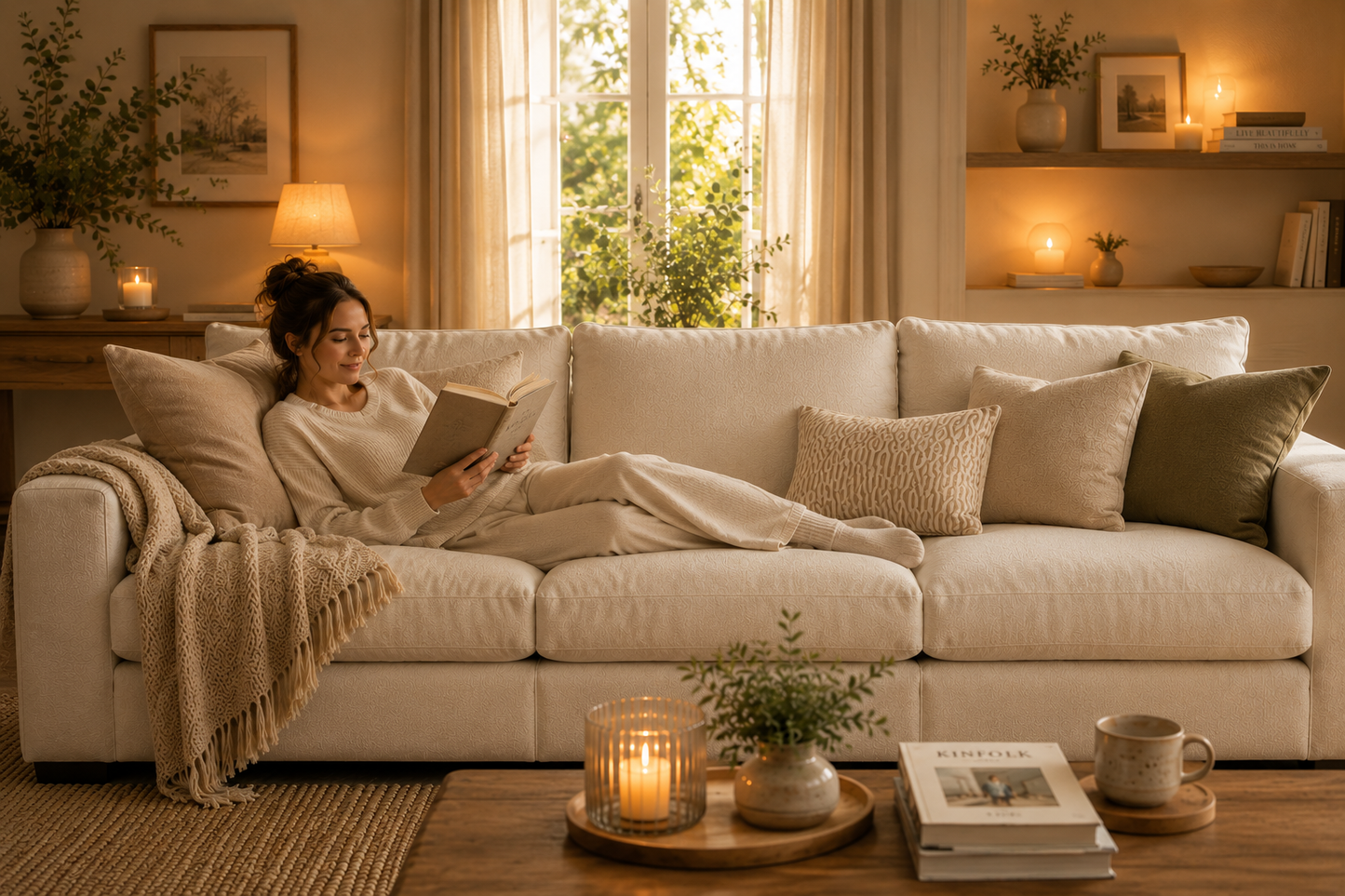 Sola Modular 3-Piece Sofa With Feather Cushions - luxury velvet modular sofa by Vogue Vocus view 3