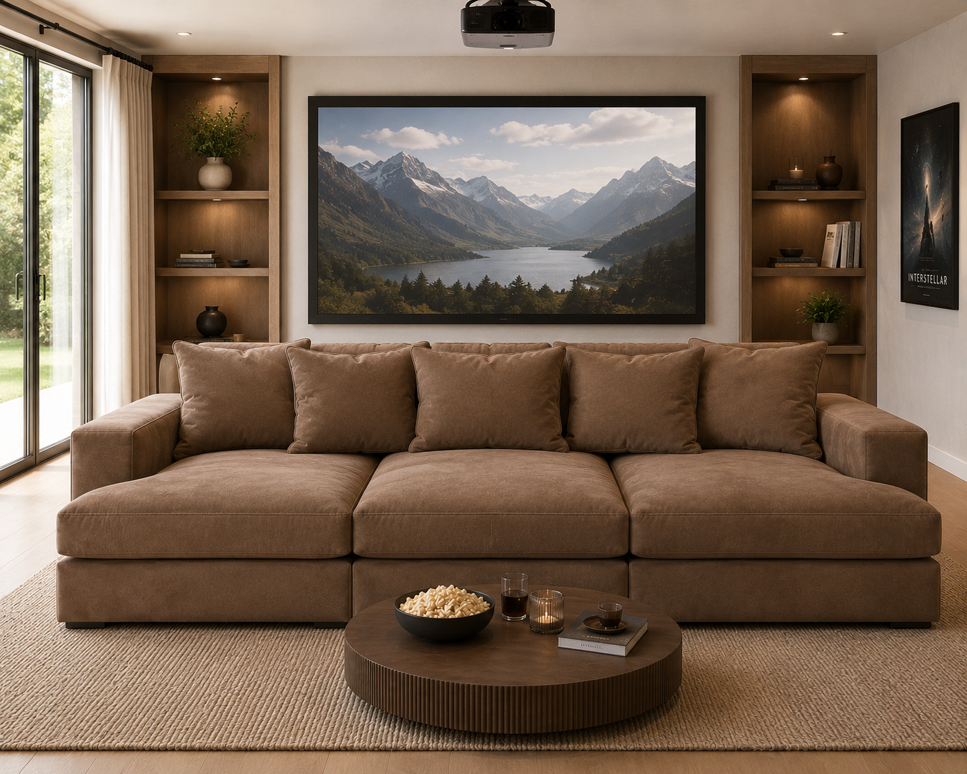 Oscar Cinema Velvet Sofa – Feather Filled Seats - luxury velvet modular sofa in slate by Vogue Vocus