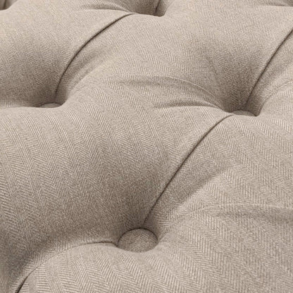 Harper Luxe Grey Tweed Buttoned Ottoman Box