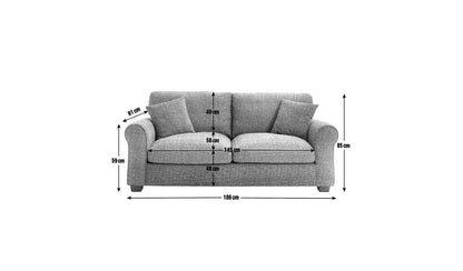Metro Nest 3-Seater Grey Sofa