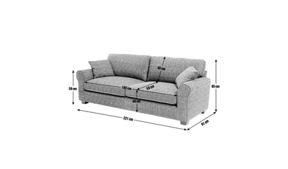 Metro Nest 4-Seater Grey Sofa